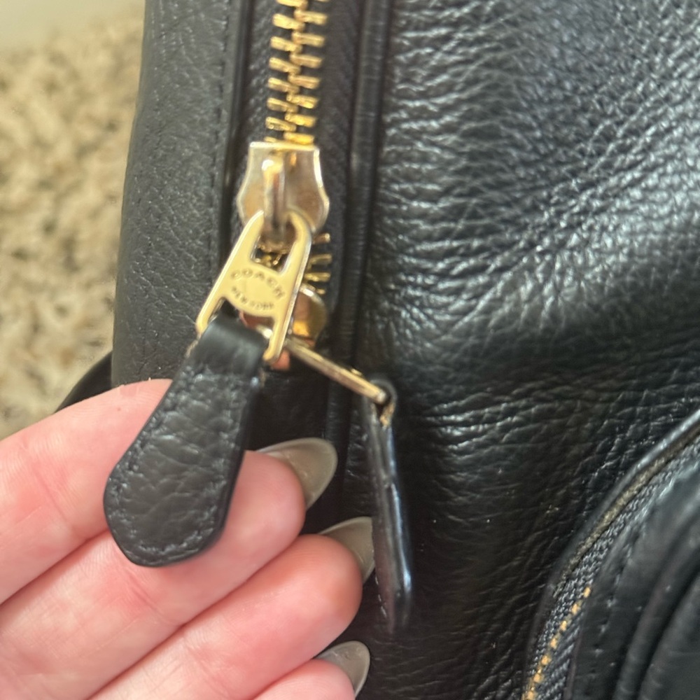 Coach Court Leather Backpack with Gold Hardware Trendy Minimalist Bag - Picture 5 of 11